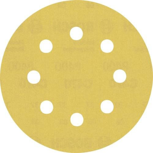 Bosch Expert C470 Exzenterschleifpapier gelocht Körnung 400 Durchmesser 115 mm, 5 Stück, Gelb - Bild 1