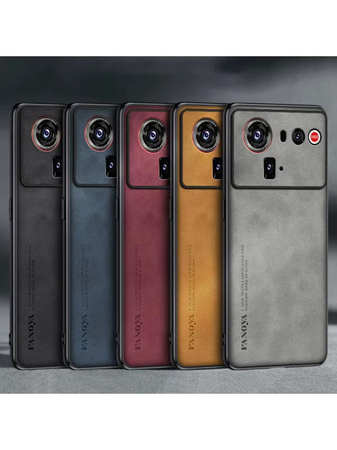 EUCAGR Luxus PU Leder Handyhülle für ZTE Nubia Z80 Ultra 5G in Braun, stoßfeste Silikon-Schutzhülle - Bild 4