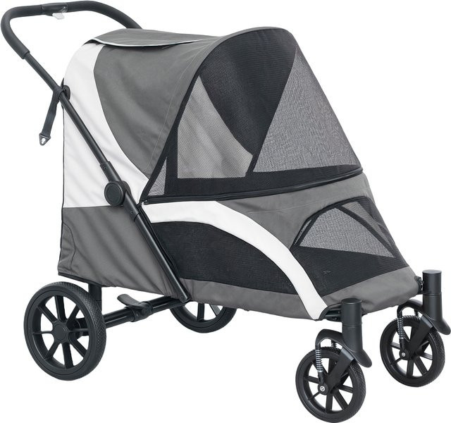 PawHut Hundewagen und Katzenbuggy klappbar für große Hunde und Katzen bis 30 kg, Dunkelgrau, B/H/L: 67 x 100 x 124 cm - Bild 1