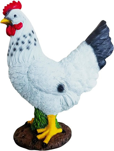 Relaxdays Gartenfigur Huhn aus Polyresin in Bunt, UV-beständig, H: 37 cm, B: 32 cm, T: 16 cm - Bild 1