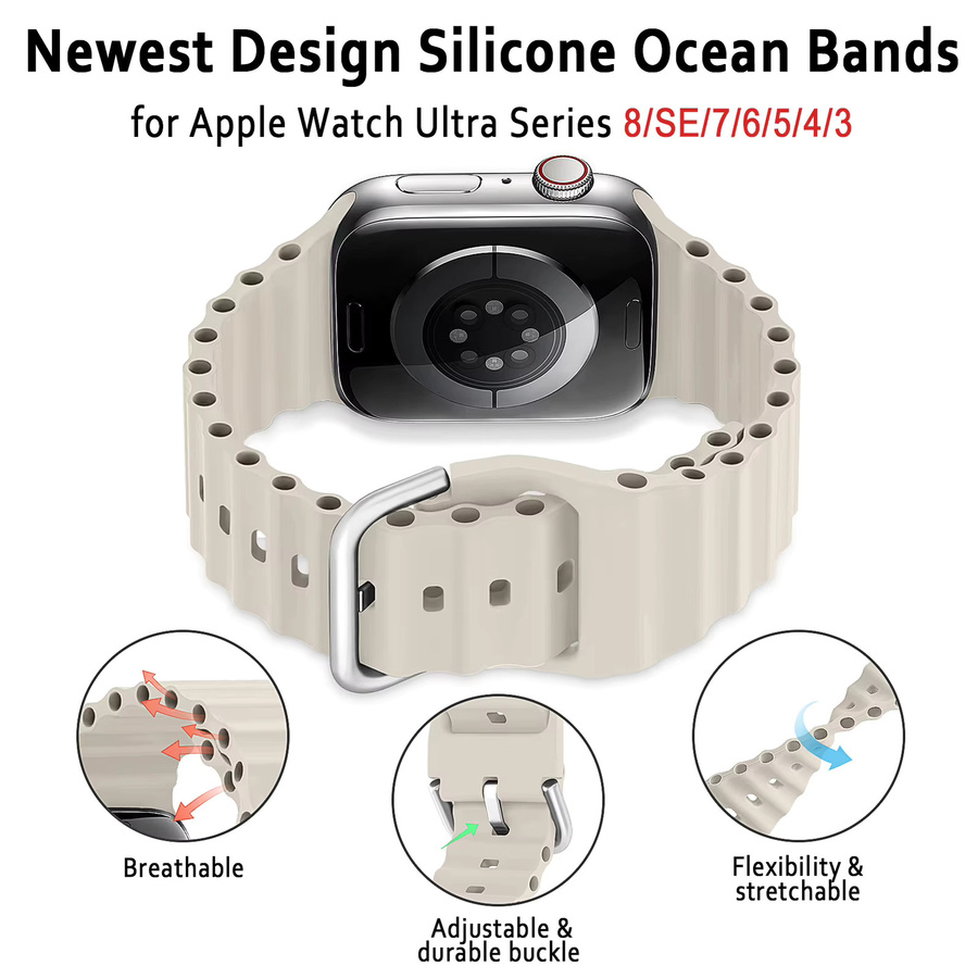 Uhrenarmband Silikon, Weiß, Unisex - Bild 2