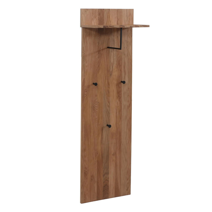 MCA Garderobenpaneel MCW-P55 Wandgarderobe aus Massiv-Holz Eiche mit Ablagefläche und Haken, Farbe: Braun, H x B x T: 135 x 42 x 22 cm - Bild 3