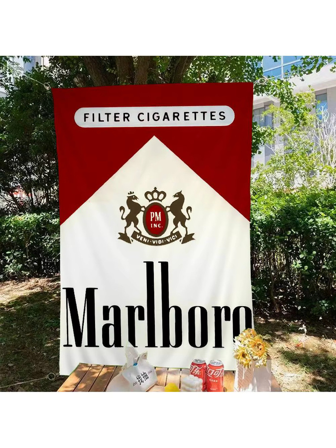 Potdemiel Retro Marken-Banner Marlboro im Vintage-Stil, rot, Textil, 70 x 50 cm - Bild 7