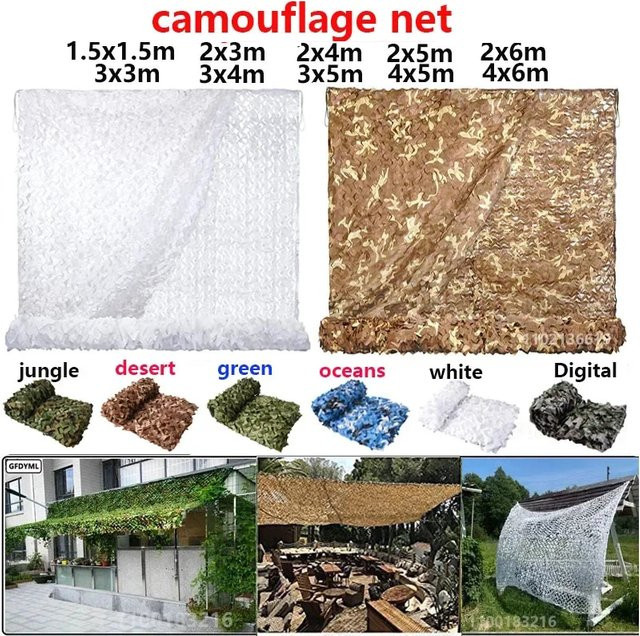 Vielseitiges Tarnnetz für Jagd, Garten, Pavillon oder Auto in den Farben Weiß, Grün und Schwarz - Bild 1