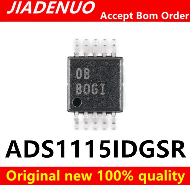 JIADENUO ADS1115IDGSR ADS1115 Chipsatz MSOP-10 in Schwarz (5–10 Stück) - Bild 1