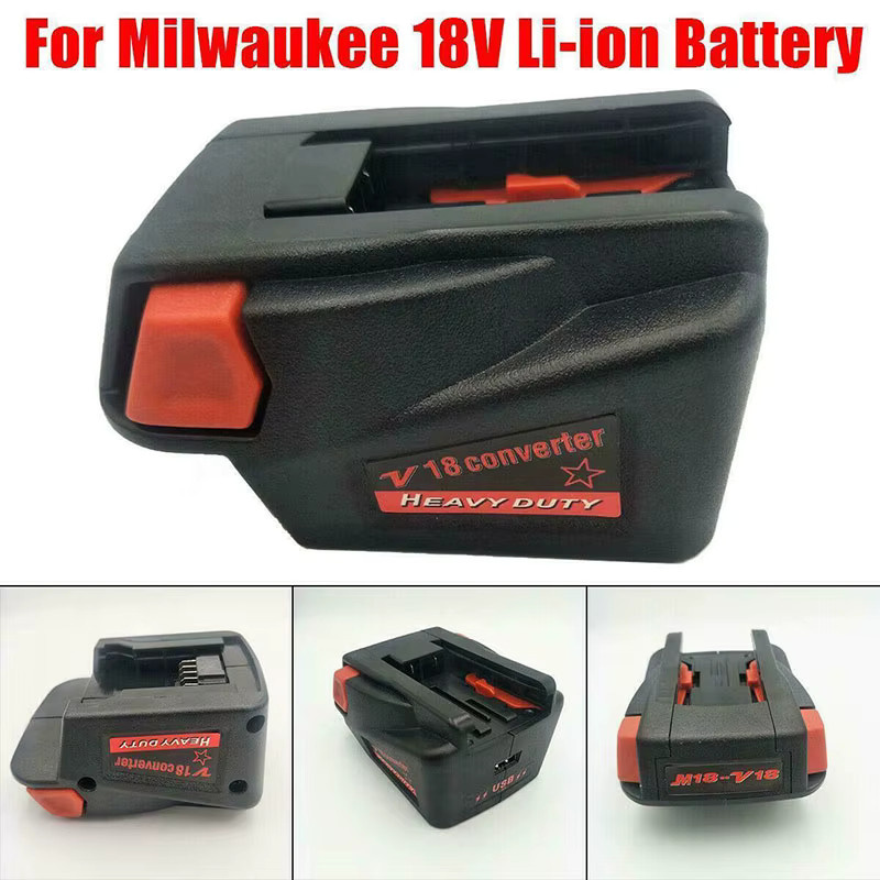Milwaukee M18V18 Adapter für M18 18V Akkus mit USB-A und USB-C Port in Schwarz - Bild 4