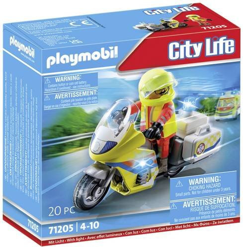 Playmobil City Life Notarzt-Motorrad mit Blinklicht 71205 - Bild 1