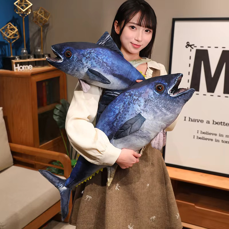 MIAOOWA Thunfisch-Plüschtier, Tierkissen, Blau - Bild 4