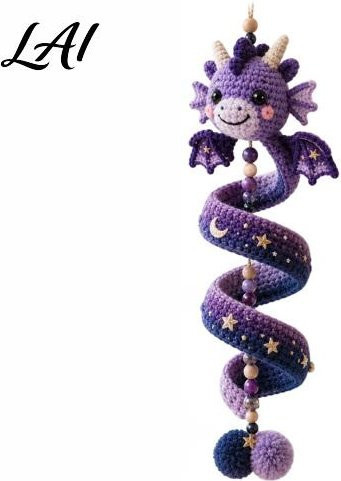 CedricWard Drache DIY Spiral Hängendes Ornament Kit, lila, Plüsch / Textil - Bild 1