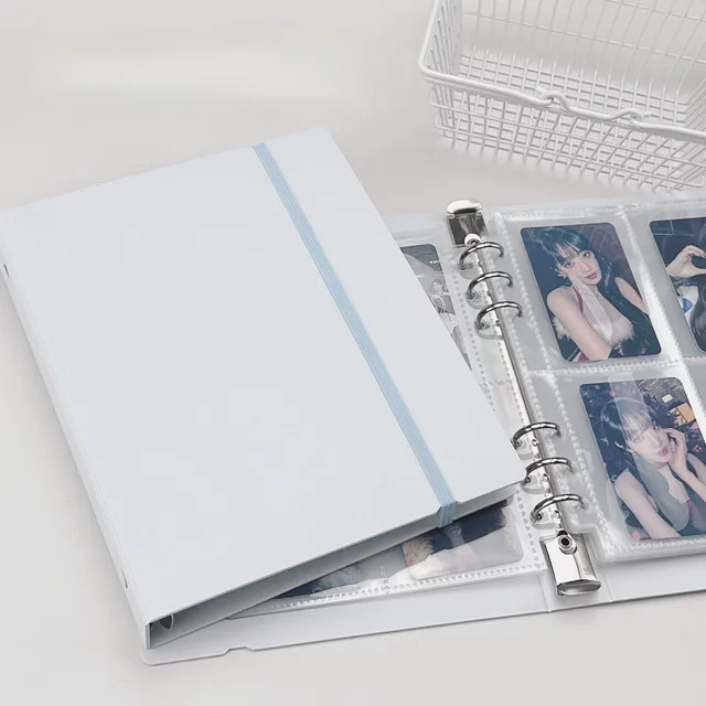 Coliky DIY Binder A5 Fotokarten Sammelalbum in Weiß und Blau mit Kunststoffringen - Bild 1