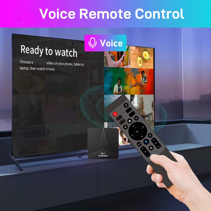 CLIBABIQBOX TV98 ATV RK3518 Smart Android 14 TV-Box mit Sprachfernbedienung, Dual-WLAN, 4G, 5G, BT5.0, HD 8K 4K Unterstützung, Schwarz - Bild 2