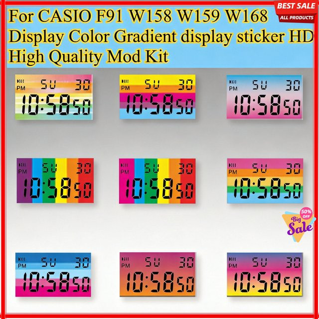 Casio Display-Bildschirm-Aufkleber, Gradueller HD-Bildschirm Farbwechsel-Folienaufkleber, Uhrenzubehör - Bild 1