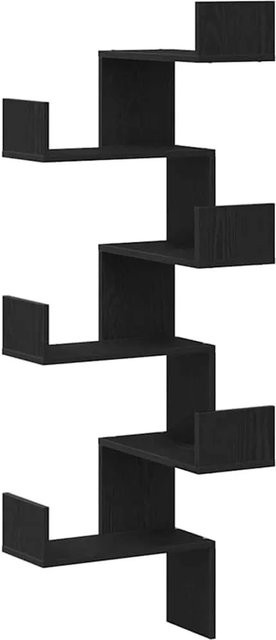 vidaXL Wand-Eckregal in Schwarz und Eichen-Optik, B/T/H: 45 x 45 x 147 cm - Bild 1