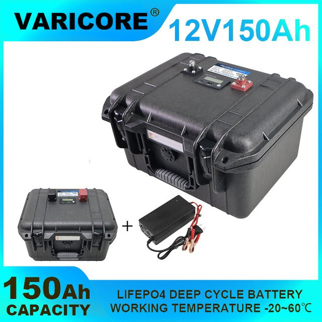 VariCore LiFePO4 Batterie 12V/12,8V 150Ah 4s Multifunktionale Tragbare Kofferbatterie in Schwarz - Bild 1