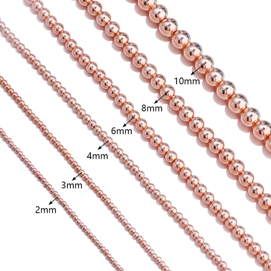 Louleur Hämatit-Steinperlen, Roségold, 2-10mm, Unisex - Bild 2