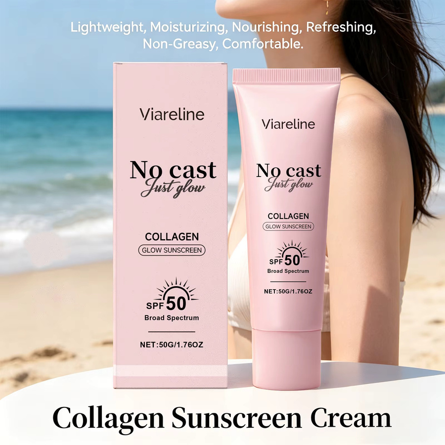 Viareline Gesichts-Sonnencreme mit Kollagen, LSF 50+, Normale Haut, Unisex - Bild 2