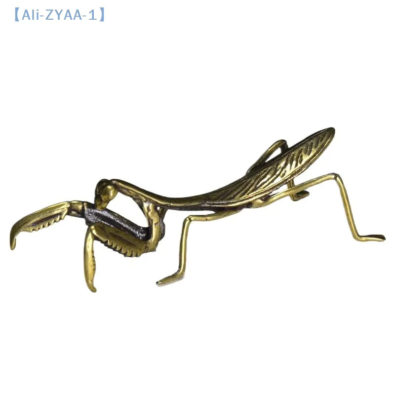 JETTING Kupfer-Mantis Miniatur-Ornament im Vintage-Stil aus Metall in Bronze und Gold - Bild 3