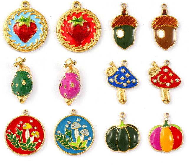 DoreenBeads Anhänger Edelstahl, 18K vergoldet, Emaille, Unisex - Bild 1