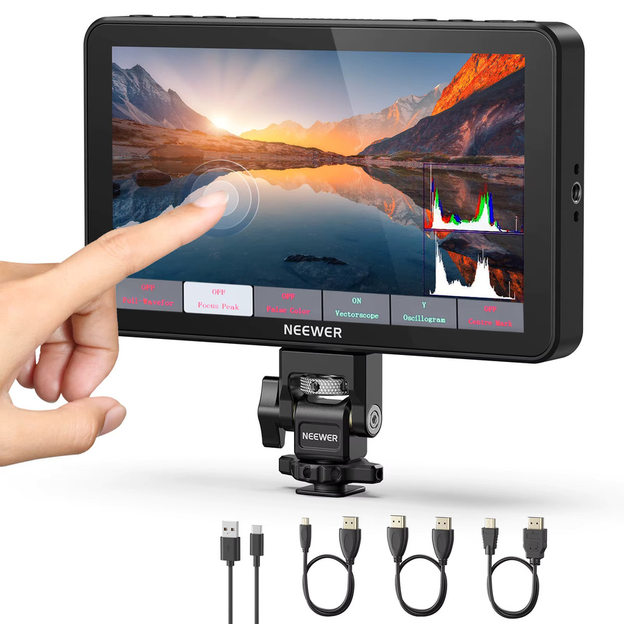 NEEWER F700 7 Zoll Kamera-Feldmonitor in Schwarz mit 4K HDMI Loop In/Out, Peak Focus, HDR und Wellenform für DSLR Video Assist - Bild 6