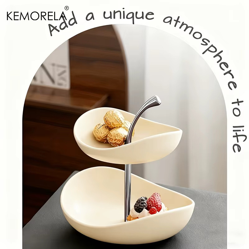 KEMORELA Keramik-Obstplatte in Weiß für Snacks und Desserts - Bild 3