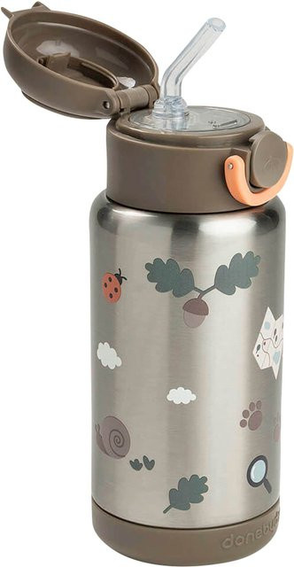 Done by Deer Thermoflasche mit Strohhalm Tiny Trails, sand/beige, 340ml - Bild 1