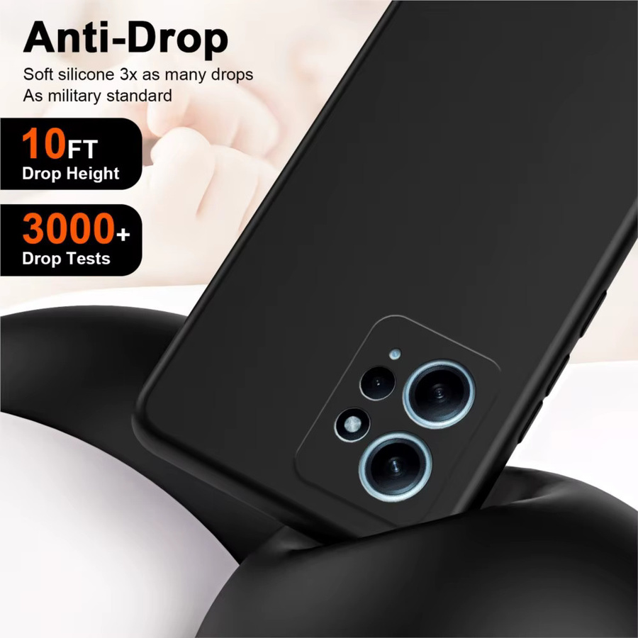 Luxus Silikon Schutzhülle für Xiaomi Redmi Note 12 4G in Schwarz, weiche und stoßfeste Handyhülle - Bild 3