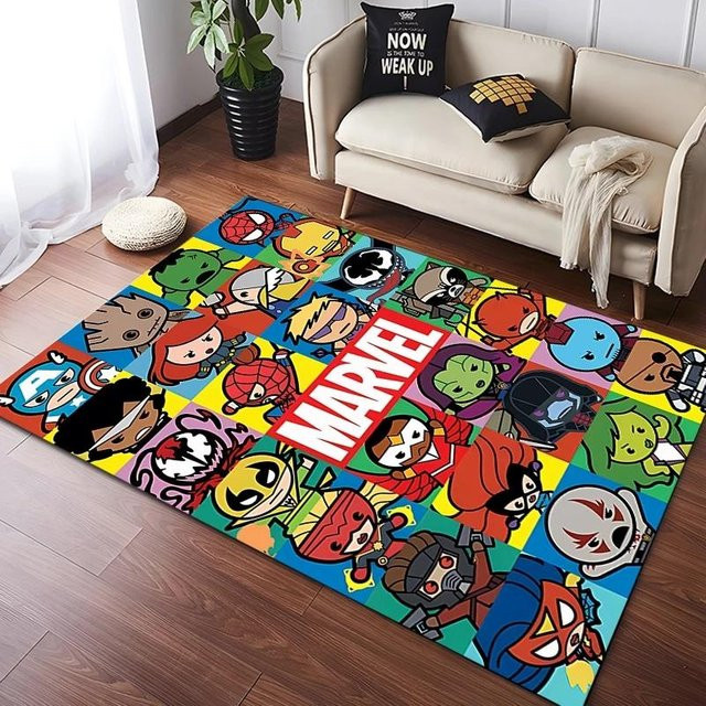 Disney Avengers Marvel Logo Superhelden Teppich von MINISO, rutschfest und waschbar, B/T: 120 x 160 cm, mehrfarbig - Bild 1
