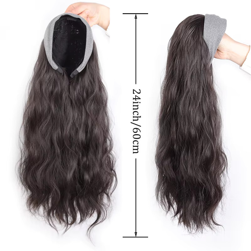AOOSOO HAIR Halbperücke Damen, Wasserwellen-Effekt, Synthetisch - Bild 2