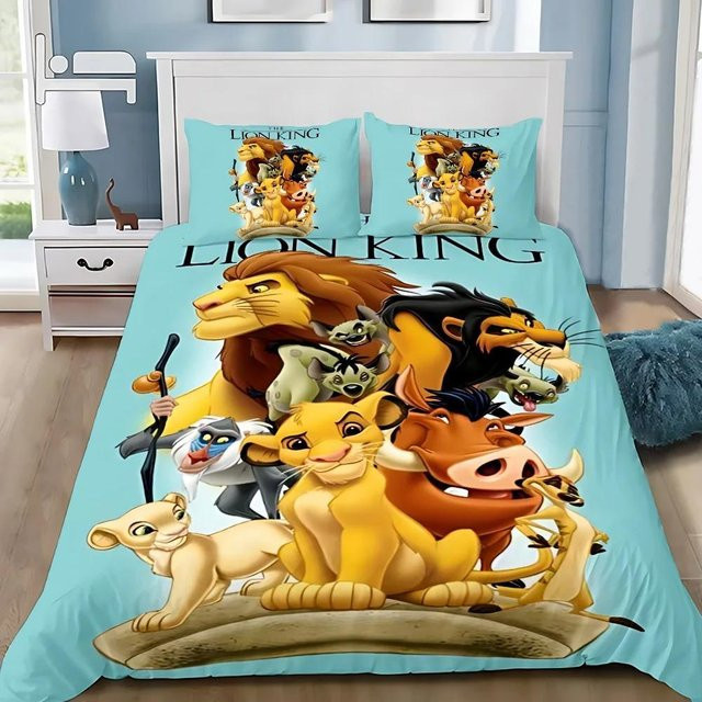 Bettwäsche-Set Simba König der Löwen von Paslu mit Bettbezug und Kissenbezug in Blau, B/H: 140 x 210 cm - Bild 1