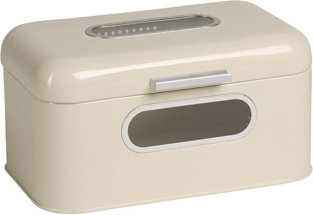 ECHTWERK Brotkasten Retro aus Metall in Beige, B/T/H: 30 x 20 x 16 cm - Bild 1