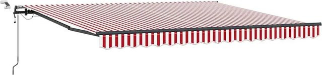 vidaXL Markisenstoff aus Polyester in Rot-Weiß gestreift, B: 400 cm, H: 300 cm - Bild 1