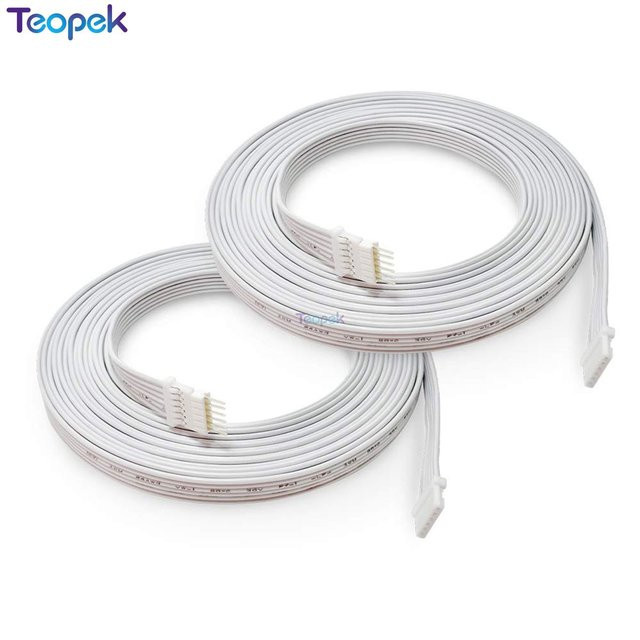 Philips Hue Lightstrip Plus V4 Anschlusskabel Weiß, 6-Pin Micro LED Verlängerungskabel für das Hue System, Länge: 2 m - Bild 1