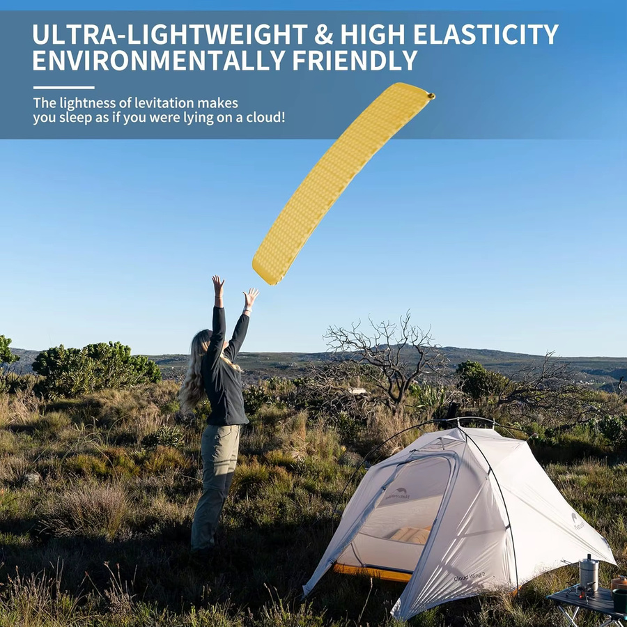 Naturehike Selbstaufblasende Camping-Luftmatratze mit R-Wert 3,6, Ultraleichte Outdoor-Schlafmatte für Erwachsene, Gelb - Bild 4