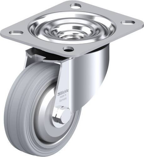 Blickle Lenkrolle LE-VE 80R-SG-FA in Silber/Grau mit 80mm Rad-Durchmesser und 50kg Tragfähigkeit - Bild 1