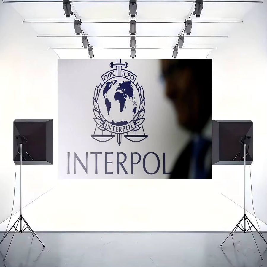 Fotohintergrund mit Interpol Logo für Geburtstag und Party als Fotokulisse für das Fotostudio - Bild 2