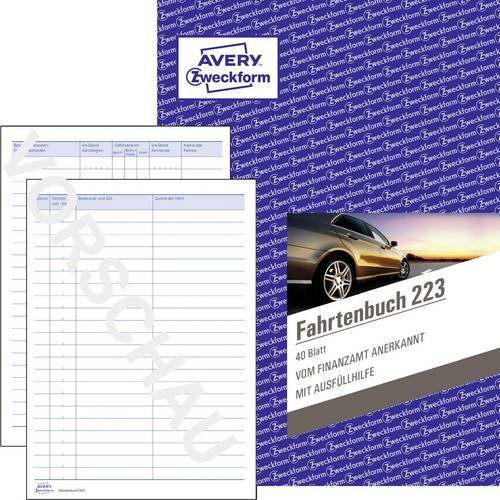 Avery Zweckform Fahrtenbuch 223 DIN A5 Weiß mit 40 Blatt - Bild 1