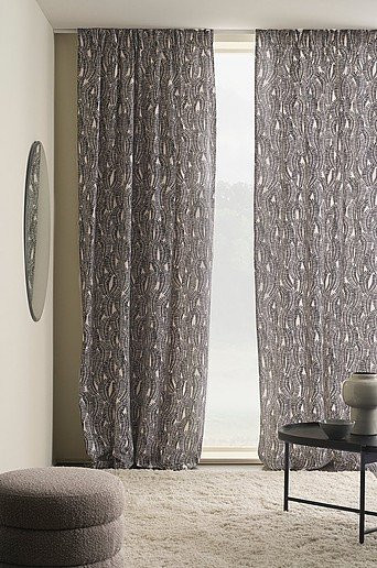 Jotex LEAVES Vorhang im 2er-Pack aus Leinen-Mix, semi-transparent, Farbe: Weiß/Grau, Höhe: 145 cm - Bild 1