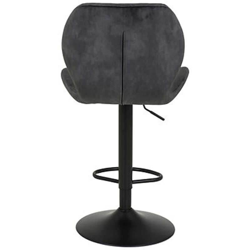 2er Set Barhocker Hela in Anthrazit mit Vintage Microfaser und Rautensteppung, B/H/T: 42 x 117 x 51 cm - Bild 2