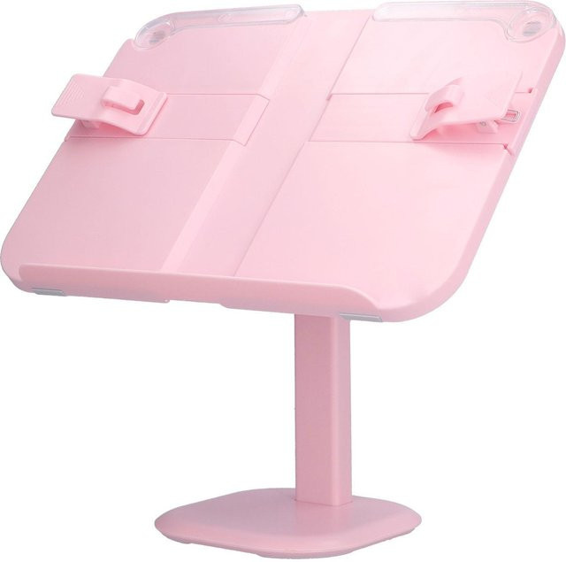 Wosawe Leseständer für Kinder aus Kunststoff, höhenverstellbar und tragbar, Rosa/Weiß - Bild 1