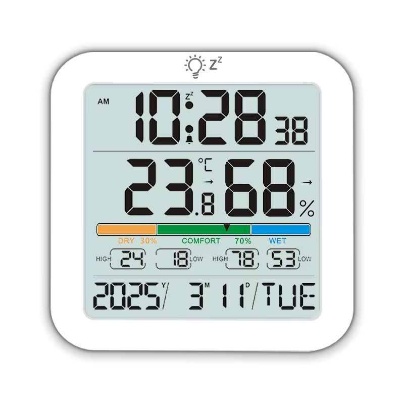 SQECH Wetterstation für Innen und Außen mit kabellosem Thermometer und Hygrometer in Weiß - Bild 2