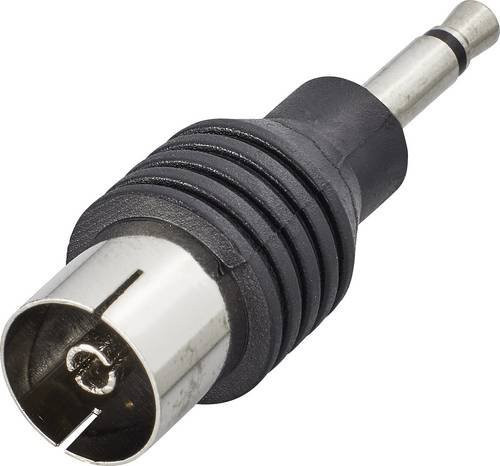 Renkforce RF-4197105 Klinke-Koax-Adapter in Schwarz mit 3,5 mm Klinkenstecker und Koax-Buchse IEC - Bild 1