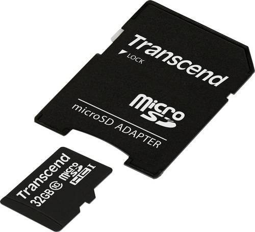 Transcend Premium microSDHC Industrial Speicherkarte 32GB Class 10 UHS-I inklusive SD-Adapter in Schwarz - Bild 1