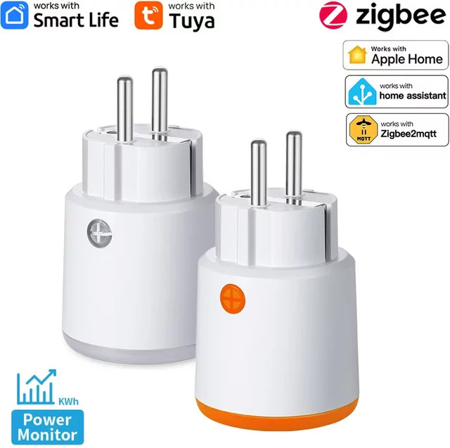 Tuya Smart Power Stecker Zigbee 3.0 mit Energieüberwachung und Timer in Weiß, kompatibel mit Alexa und Google Home - Bild 1