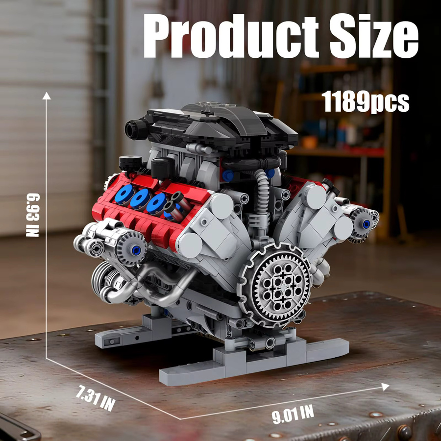 AMAZINGBLOKS V8-Motor Baukasten, Bausteine, 1.189 Teile - Bild 5