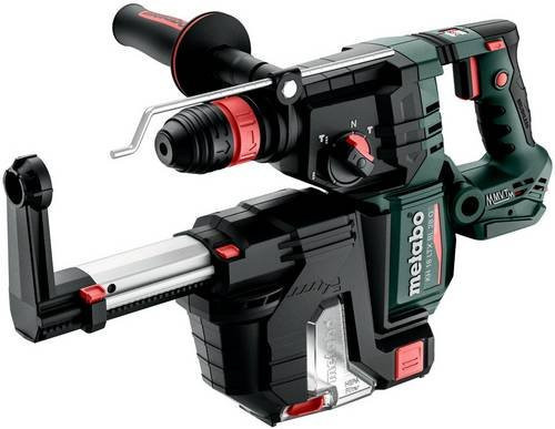 Metabo Akku-Kombihammer KH 18 LTX 28 BL Q Set ISA mit Staubabsaugung und Quick-Wechselfutter in Grün