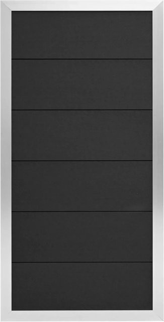GartenLand WPC Zaun Set Classico Sichtschutz Anthrazit mit Aluminium Rahmen Silber B: 90 cm, H: 180 cm - Bild 1