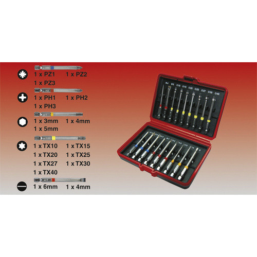 Connex Bitsatz Lang 1/4 Zoll Sechskant in Grau und Multicolour aus Stahl - Bild 2