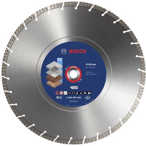 Bosch EXPERT MultiMaterial Diamanttrennscheibe für Beton und Stein, Durchmesser: 450 mm, Bohrungs-Ø: 25,4 mm, Dicke: 3,3 mm, Höhe: 12 mm - Bild 1