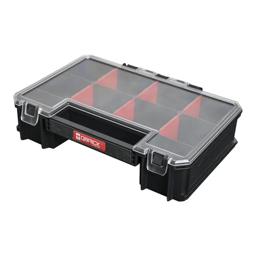 PROREGAL QBRICK Sortimentskasten Two Schwarz mit Deckgriff und Klemmverschlüssen H x B x T: 18 x 26 x 65 cm - Bild 2