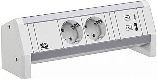 Bachmann 902.0295 Steckdosenleiste in Weiß mit USB-A und USB-C Anschlüssen - Bild 1